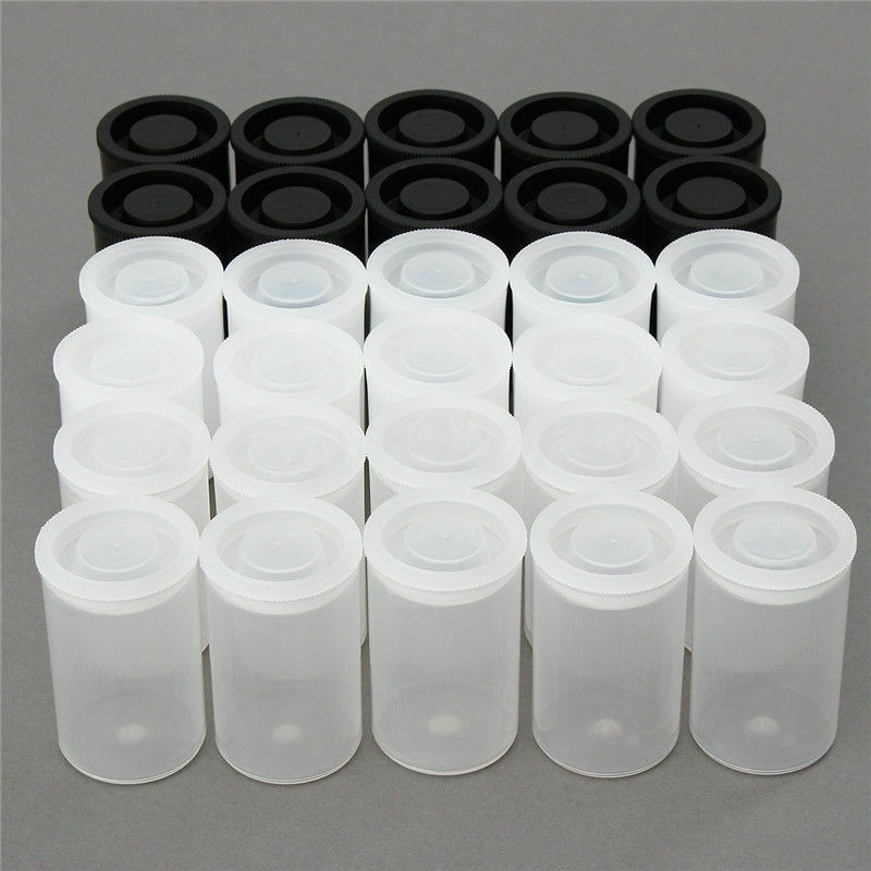 Bote de película vacía de plástico, contenedor de carrete de cámara, caja de almacenamiento para accesorios, cuentas artísticas, cebo de pesca, 10 ~ 60 uds.