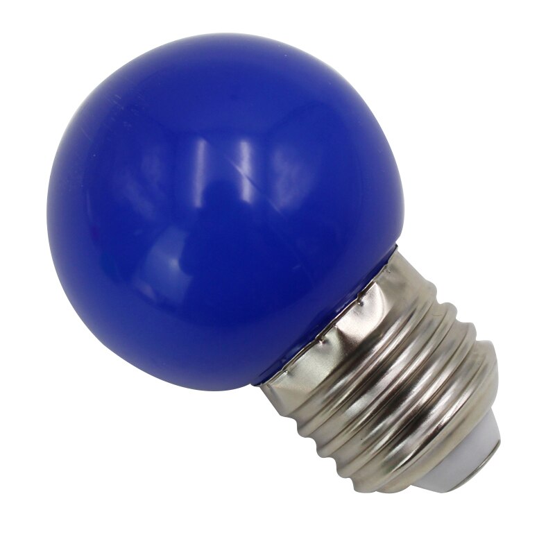 E27 led pærer  - e27 1w pe frostet led globe farverig hvid/rød/grøn/blå/gul lampe 220v -1 stk (blå): Default Title