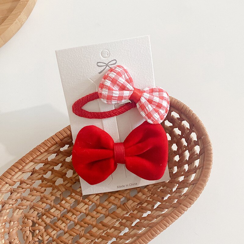 2 Stck/einstellen 2022 Baby Mädchen Haarnadeln Kawaii rot Bogen Blume Haar Clips Haar Zubehör Pro Kinder Kinder Barrettes Headwear: 2Stck 5