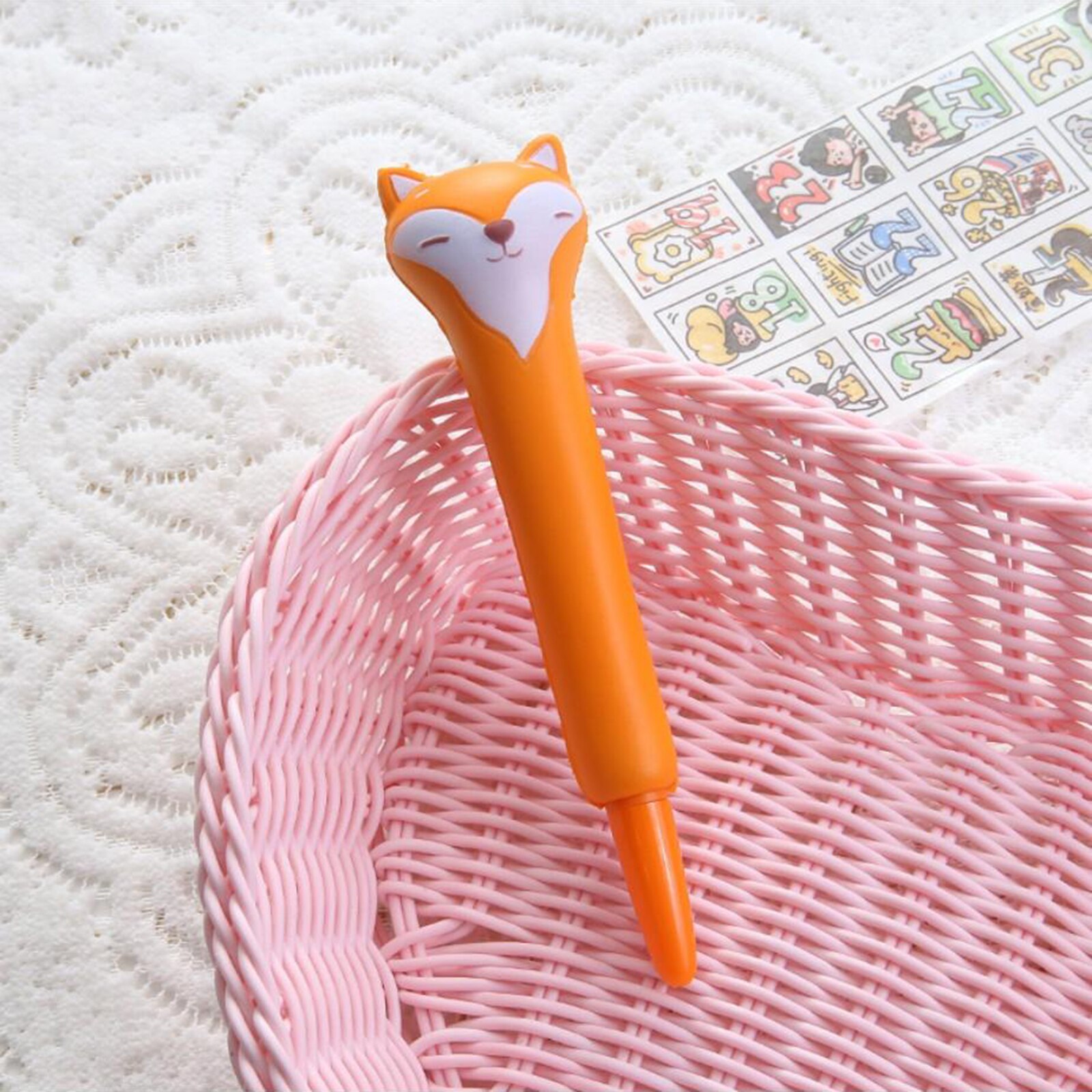 Langsam steigend Bleistift Stift Weichen quetschen Stift Squishy Stifte Großen betonen Linderung Spielzeug Bleistift Deckel Rosa Kaninchen für freundlicher: Fuchs