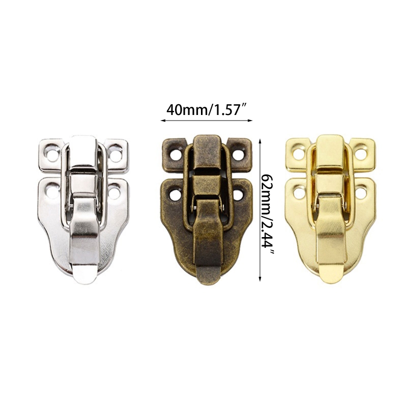 Antique Jewelry Box Lock Latch Wooden Box Decorative Buckle Lock Heavy Duty Iron Suitcase Cabinet Hinge Easy to Install