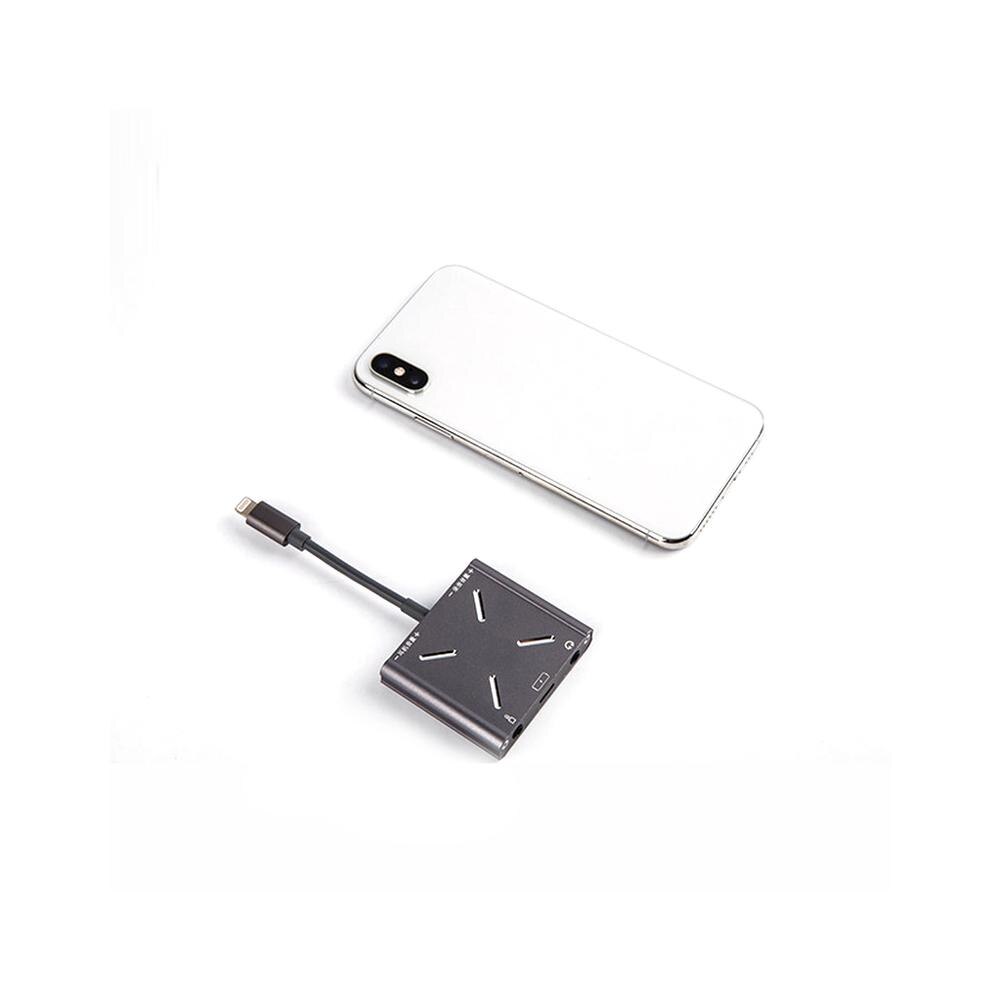 Adaptador de interfaz de Audio y altavoz, tarjeta de sonido externa de aleación para Apple Android Phone, adaptador de captura de Audio, accesorios en vivo