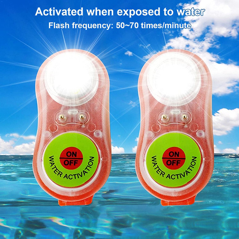 2 Stuks Surfen Reddingsvest Licht Led Lithium Zwemvest Licht Marine Positie Indicator Licht Kano Kajak Self-Verlichting