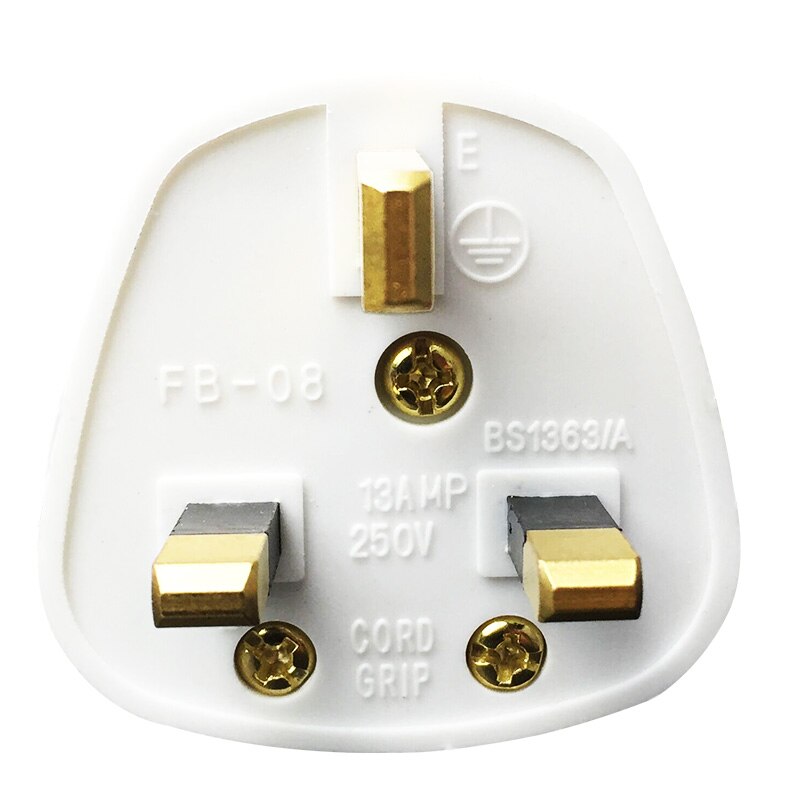 White 3 Pin UK Mains Top Plug 13A 13 AMP Appliance Power Socket Fuse Adapter Household,10 pcs