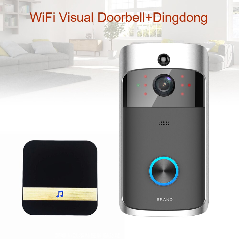 Smart wifi trådløs video dørklokke seer ring kamera vandtæt nattesyn dørklokke intercom lejlighed sikkerhed app kontrol: Valgmulighed 3