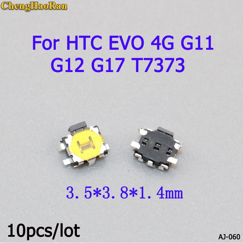 ChengHaoRan para HTC EVO4G G11 G12 G17 T7373 3,5*3,8*1,4mm 4 parche de pie interruptor de botón conjunto de 10