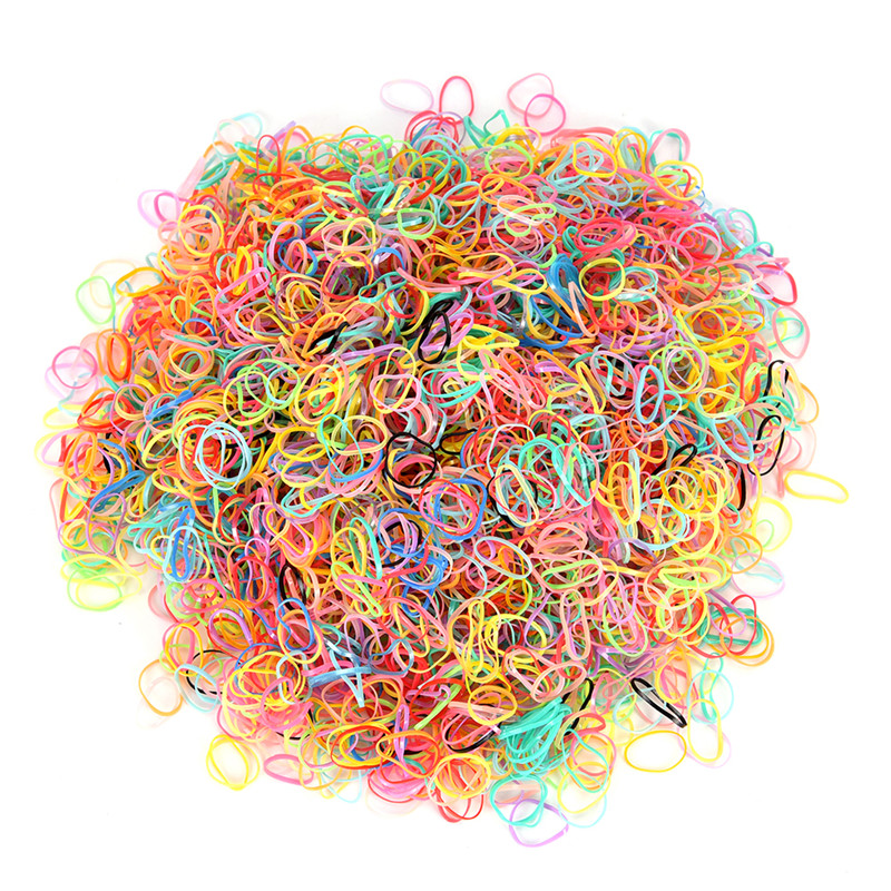 3000 unids/bolsa de sujetadores de pelo de TPU para bebé, bandas de goma elásticas, lazos de goma para niñas, soporte de papelería, suministros de oficina y escuela