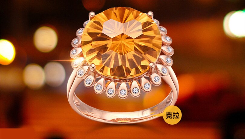 Citrine edelsteine gelb kristall zirkon diamanten ringe anhänger halsketten schmuck setzt für frauen Gold farbe schmuck Schmuckstück