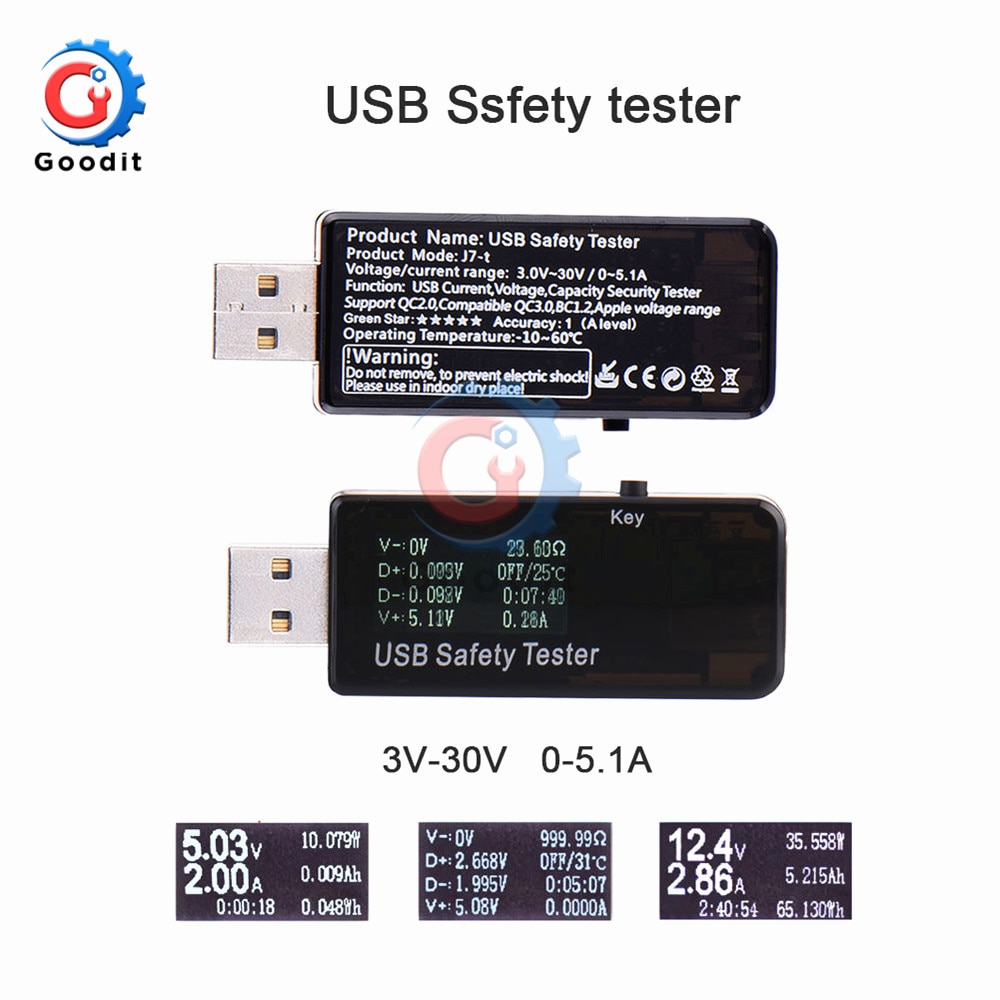 Led Digitale Dual Usb-poort Stroom Spanning Opladen Test Detector Tester Batterij Arts Meter Monitor Voltmeter Amperemeter Charger