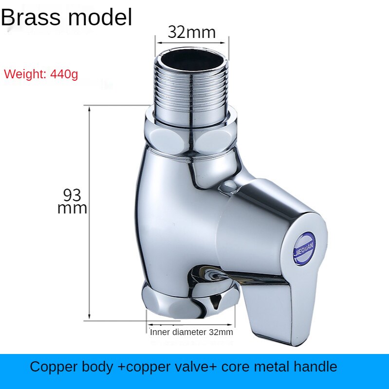 Toilet Flushing Valve Hand-held Toilet Switch Valve Toilet Valve Toilet Time Delay Valve Squatting Pan Quick Open Flushing Valve: 440g DN25