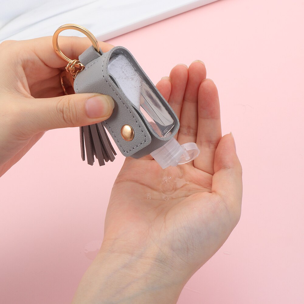 30Ml Kwasten Squeeze Flessen Lederen Hervulbare Hand Wassen Flessen Herbruikbare Douchegel Sleutelhanger Houder Reizen Accessoires