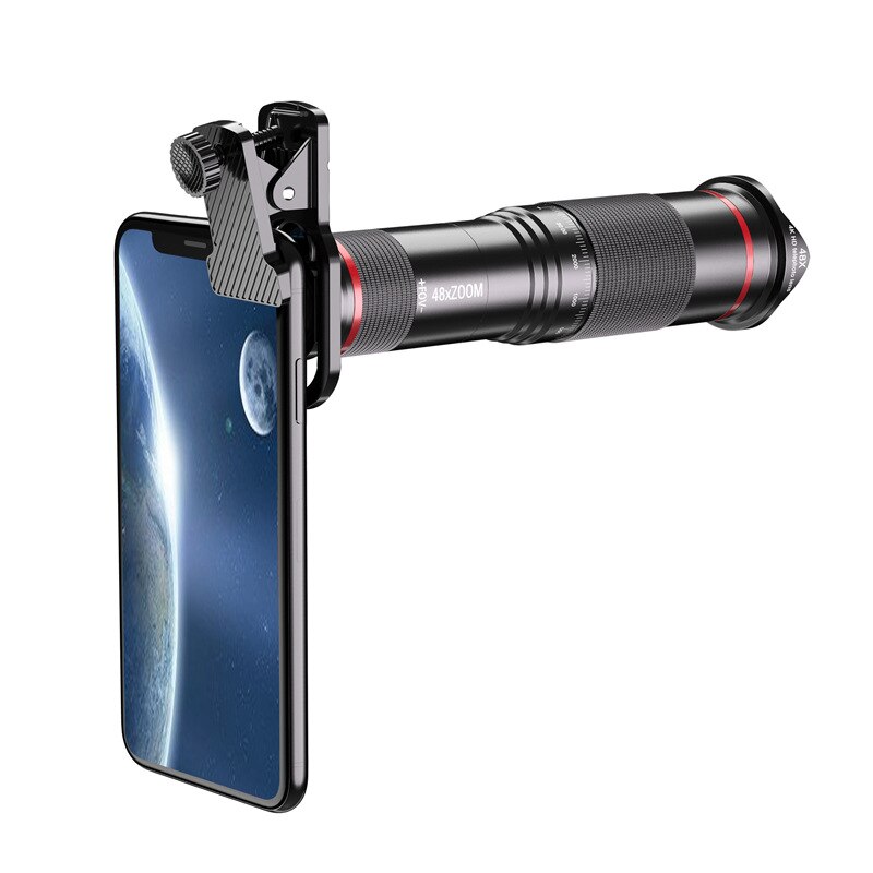 Tokohansun opcional hd 48x metal telescópio telefoto lente monocular móvel + tripé extensível para iphone 7 8 plus huawei