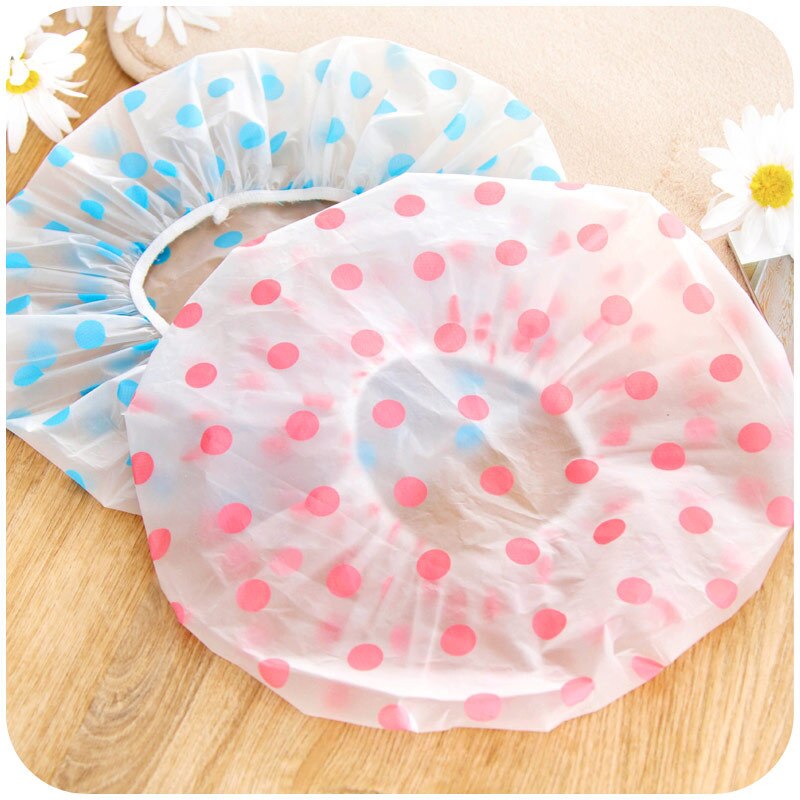 1PC Wave Point Shower Cap Thick Double Waterproof Shampoo Cap Oil-proof Elastic Bath Supplies Bathroom Accessories