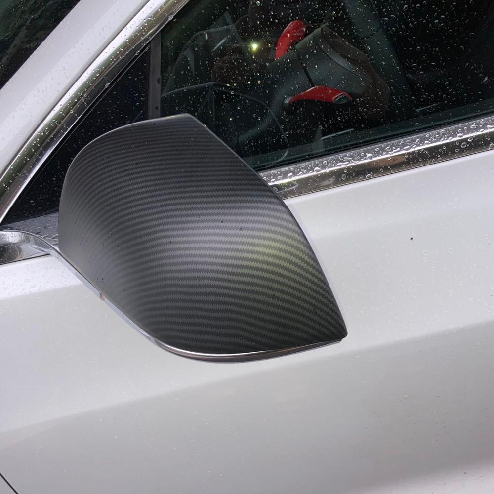 Een Paar Vervangen Vervangende Onderdelen Voor Tesla Model 3 Y Refit Accessoires Achteruitkijkspiegel Plastic Galvaniseren 1:1: matte  Carbon fiber