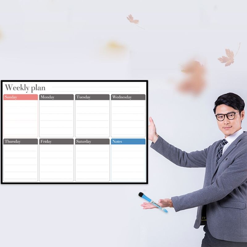 A3 Magnetic Weekly Planner Whiteboard Fridge Magnet Daily Message Drawing Refrigerator Bulletin Notes