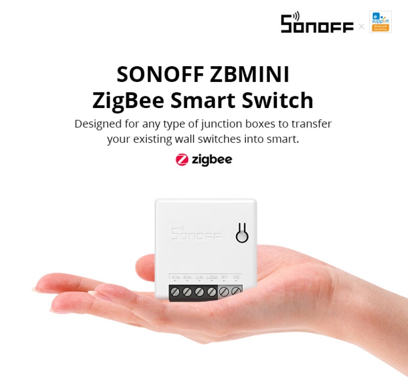 SONOFF ZB MINI Zigbee DIY Smart Switch Two Way Switch APP Remote Control Works With SONOFF ZB Bridge Alexa Google Home Durable