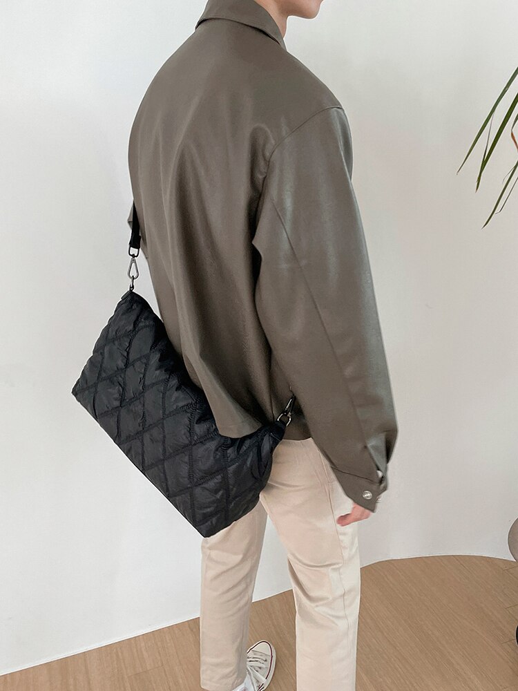 IEFB Korean Style Biker Lapel Men PU Leather Jacket 2022 Spring Black Zipper Coats Simple Chic Loose Jackets 9A1170