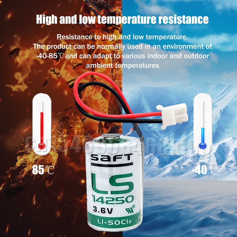 SAFT – batterie Lithium 3.6V LS14250 L14250 ER14250 1/2 AA SL35, avec prise pour Machine à outils PLC CNC, compteur d&#39;eau, écran tactile, 4 pièces