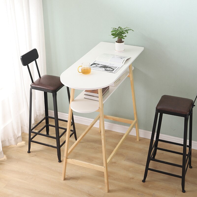Moderne Smiple Stil Bar Tische Doppel-schicht Massivholz Hohe Tische Kreative Holz Tische Hause Wohnzimmer Bar Möbel HWC
