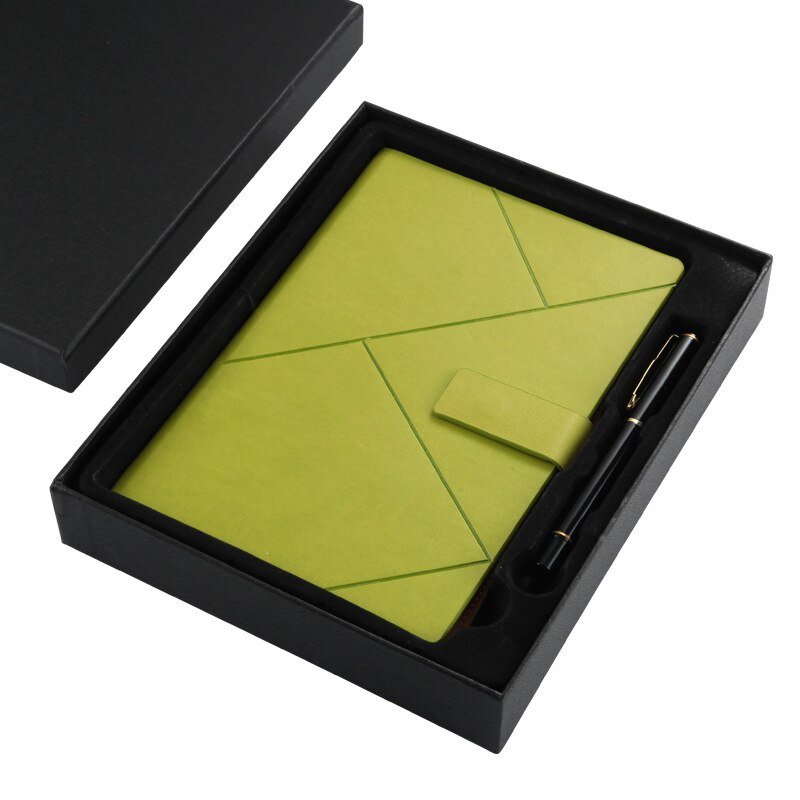 Business notebook pen sæt dagbog notebook med spænde læder notesblok kontorartikler kasse til fødselsdag 7 farver