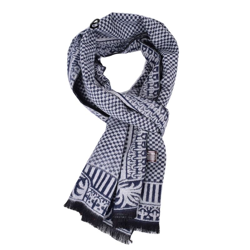 Bufandas de algodón con estampado de tartán para hombre, bufanda de invierno para adulto, a la , A3A18914