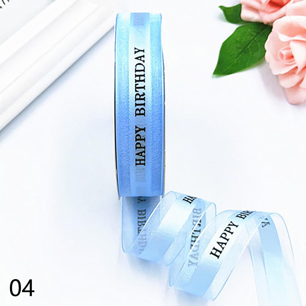 Rubans en Polyester pour décoration de gâteau d'anniversaire, 25mm, décoration de carte de noël pour fête de mariage, bricolage fait à la main, emballage de , rubans décoratifs: BLEU CIEL