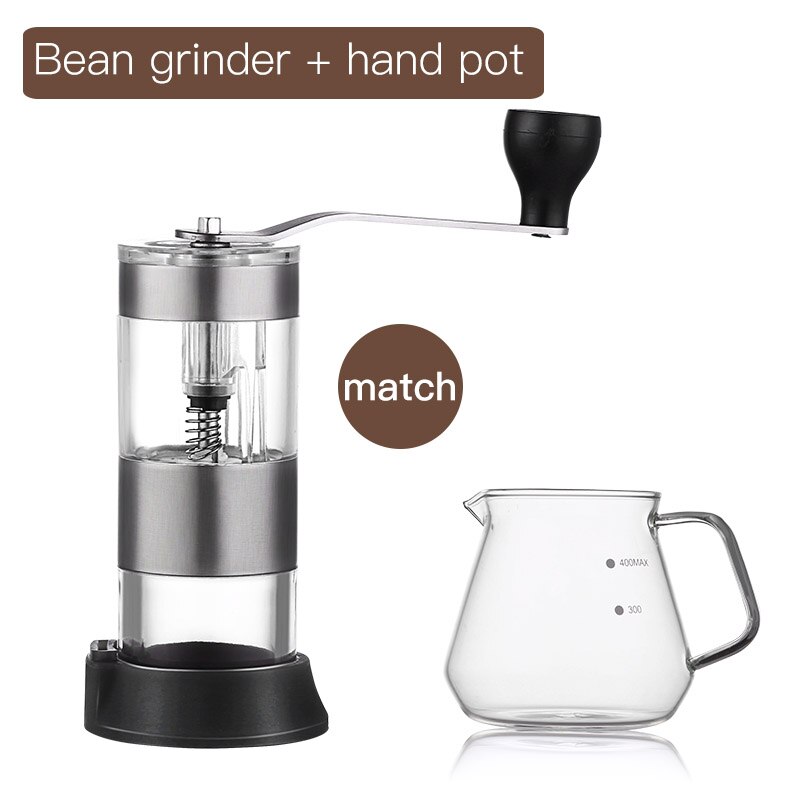 Oneisall Hand Grinder Small Mini Coffee Bean Grinder Manual Grinder Integrated Household Hand Grinder Coffee Machine: Light yellow