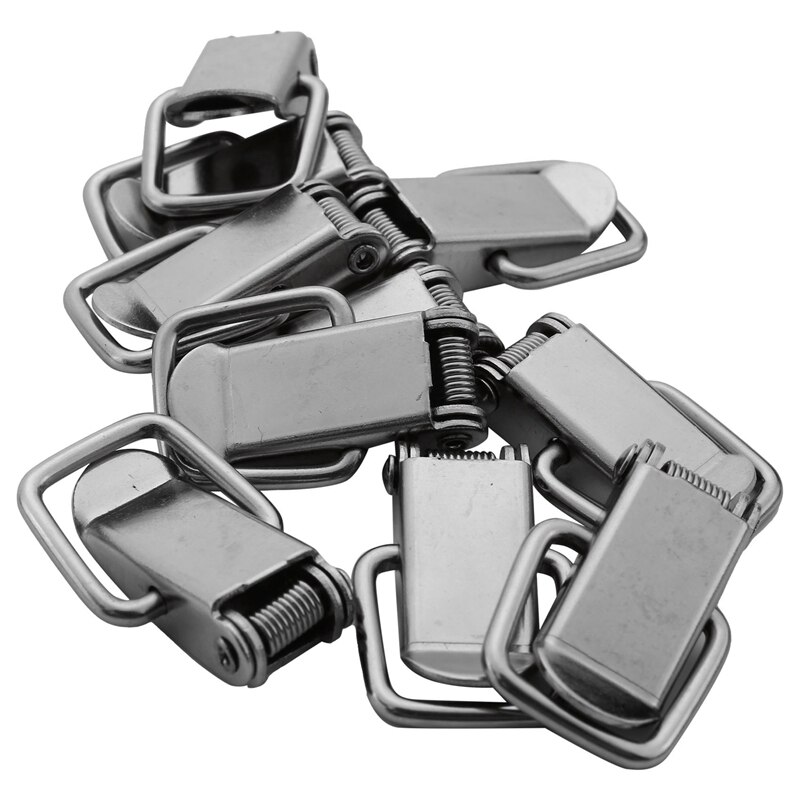 YO-50Pcs Cabinet Spring Loaded Iron Straight Loop Toggle Latch 45Mm Length