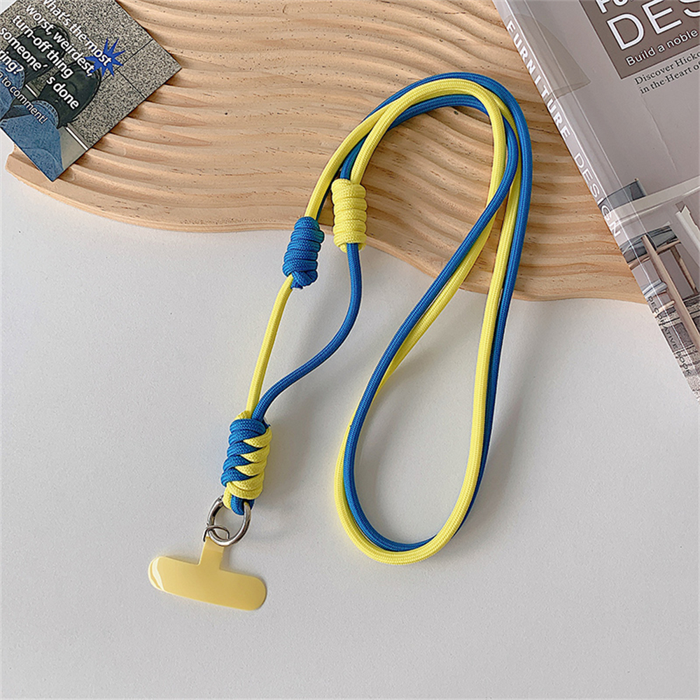 Cute Mobile Phone Straps Crossbody Rope Contrast Color Lanyard with Door Credencial Upgrade Strips Convenient Telephone Chain: Silver / Gray