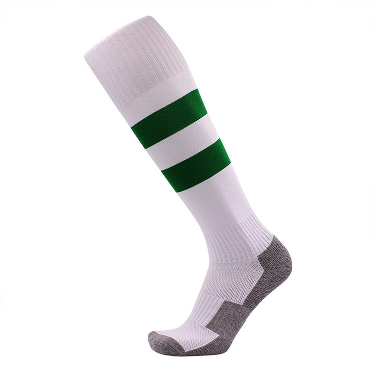 Brothock fußballsocken handtuch kinder fußball fußball socken Dicke strümpfe nylon sport socken streifen muster hersteller: White green / M 35-39