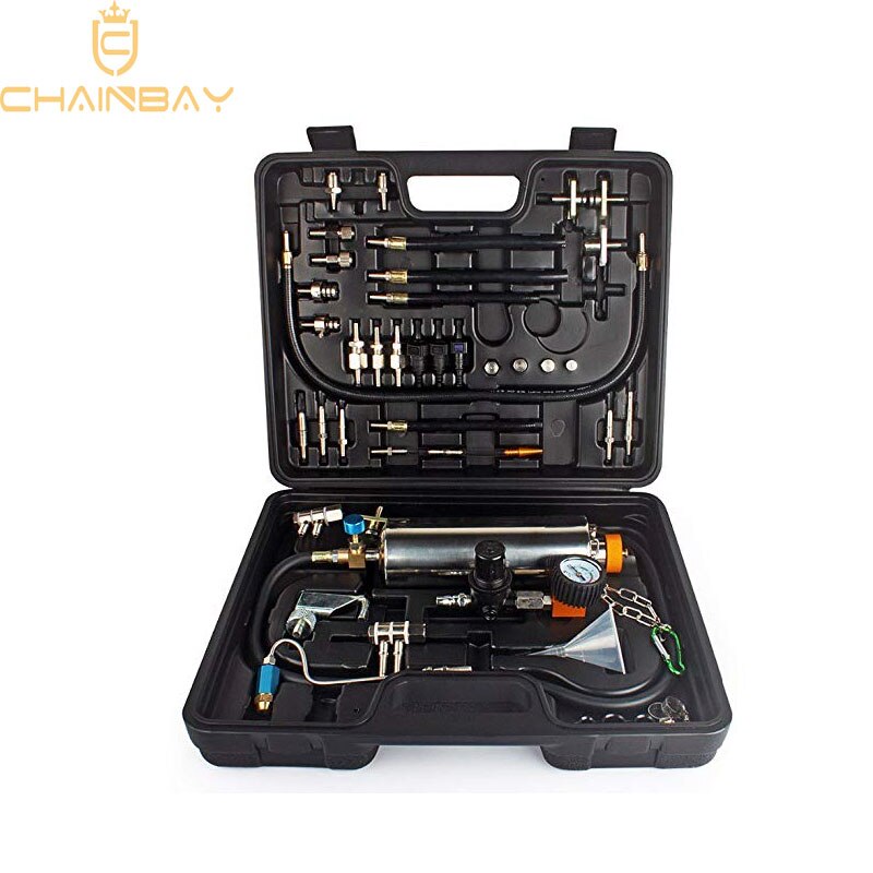 Kit limpiador de inyector de combustible sin desmontar automotriz y probador Con caja para coches de gasolina de acelerador EFI, tanque de 750 ML, 145PSI