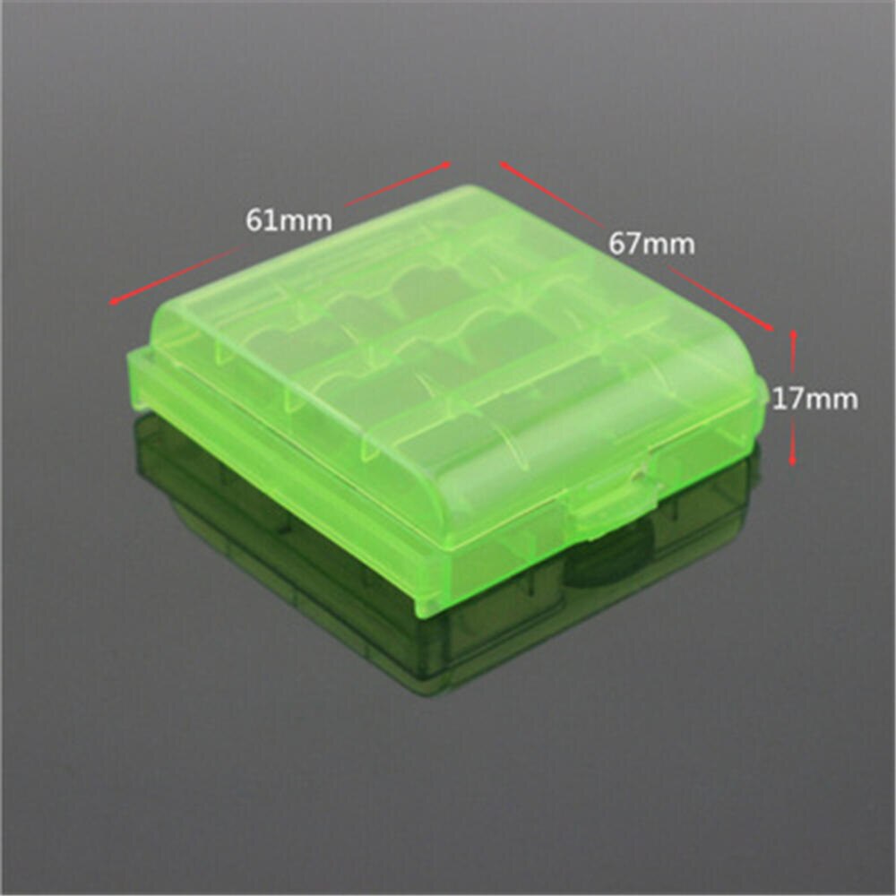 4 pièces 4 couleurs clair boîtier en plastique dur porte-boîte de rangement couverture pour AA AAA batterie voyage emballage organisateurs: green