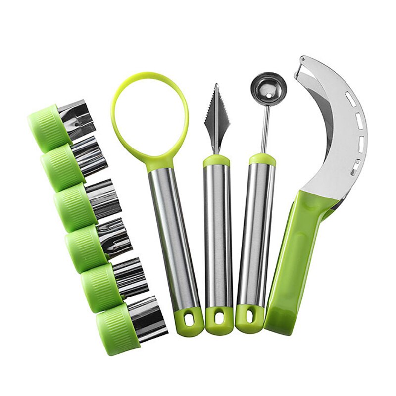 Stainless steel fruit ball digger set watermelon spoon platter tool cut flower artifact set carving knife watermelon cut