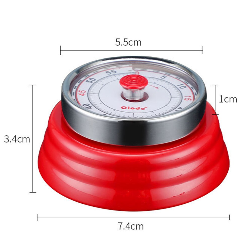 Round Shape Mechanical Timer-Magnetic Visual Countdown Timer with Alarm for Kitchen Cooking Baking Sports Kids(Red)