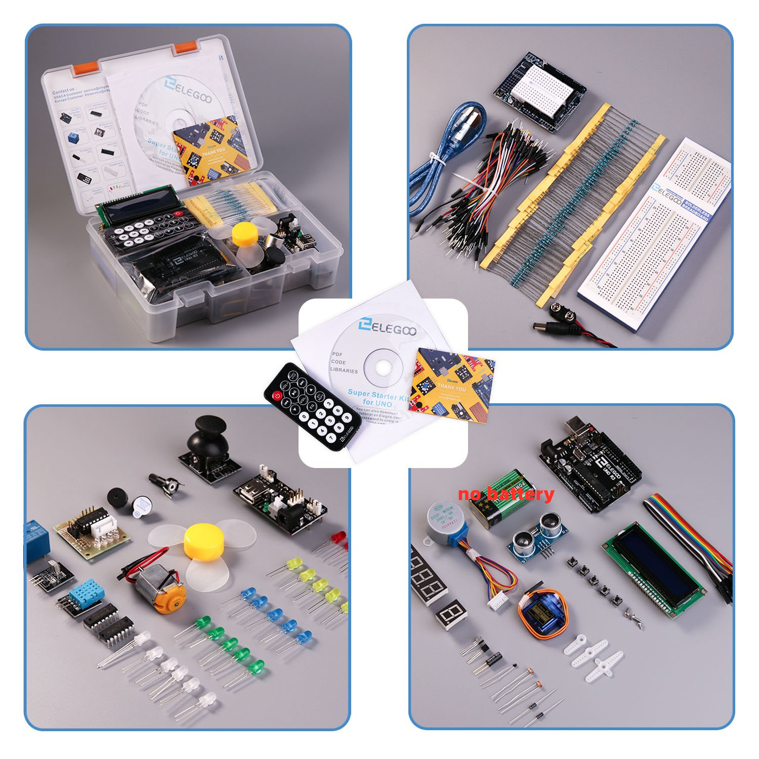 ELEGOO Arduino UNO Project Super Starter Kit con Tutorial y UNO R3 Compatible con Arduino IDE