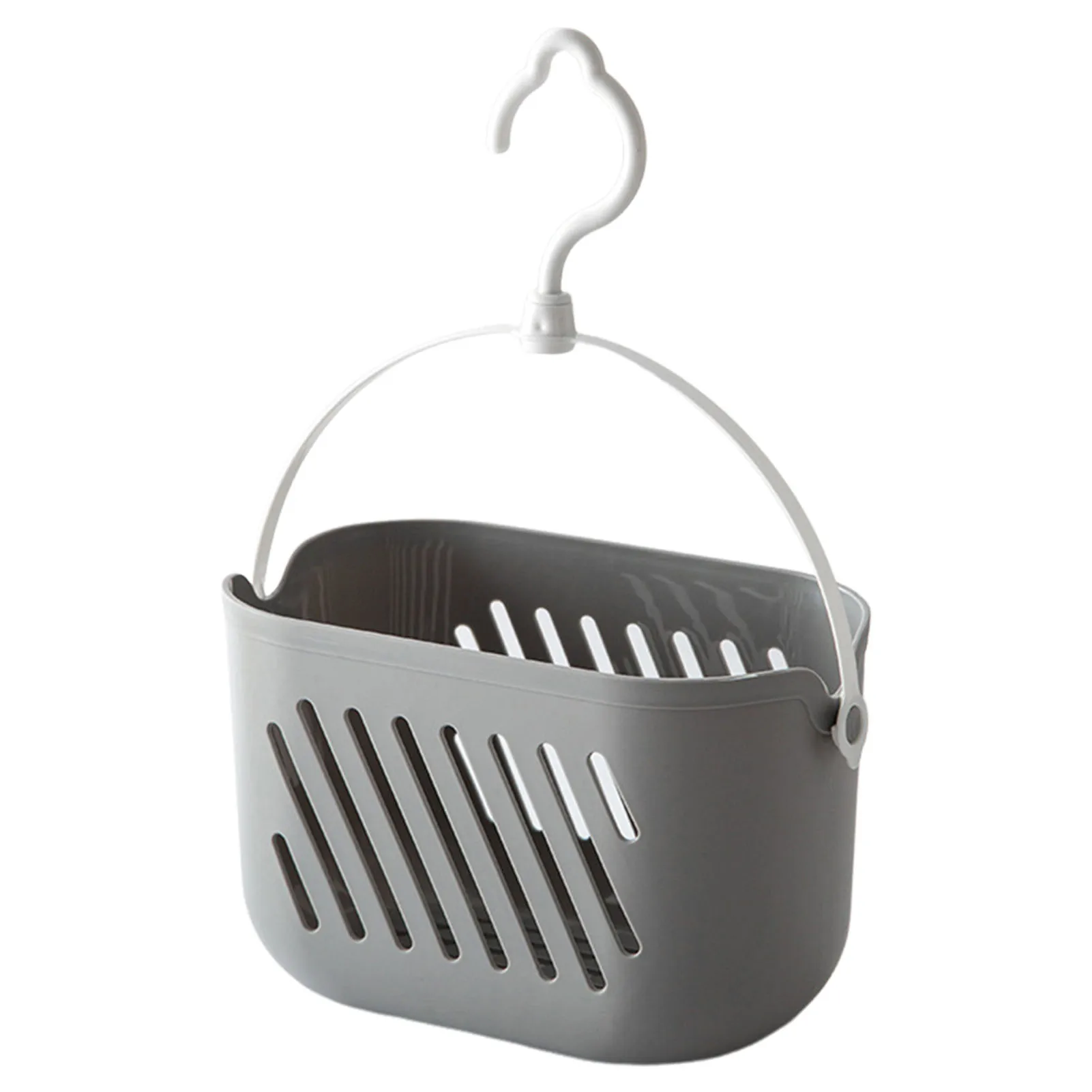 Cestas colgantes para ducha, artículos de tocador, baño, cocina, organizador de esquina para bañera, ganchos para dormitorio, cesta de almacenamiento colgante con gancho: Gris claro