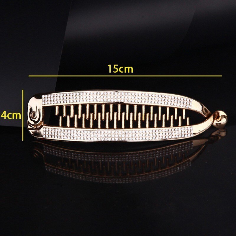 Lange Haaraccessoires Haarspeldjes Elegante Banana Clips Rhinestone Paardenstaart Haarspelden Haar Clip Klem Voor Vrouwen