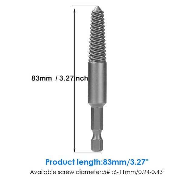 Hex Shank Screw Extractor Drill Bits Guide Broken Damaged Bolt Stud Remover: 5