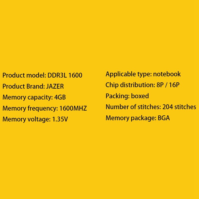 JUHOR Laptop Memory DDR3 1600MHz 4GB 1.35V Notebook Memory Stick