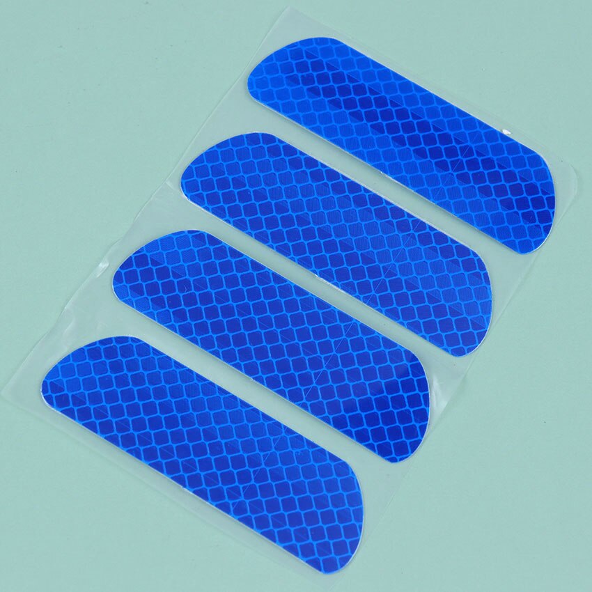Autocollants réfléchissants de voiture, 4 pièces, étiquette pour porte de voiture, pour sourcils, de sécurité, bande réfléchissante, avertissement: Bleu
