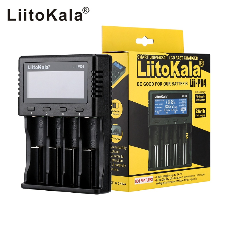 Liitokala lii -500 lii -202 lii -402 lii -pd2 lii -pd4 1.2v 3.7v 3.2v aa / aaa 18650 18350 26650 nimh litiumbatteri smart lader