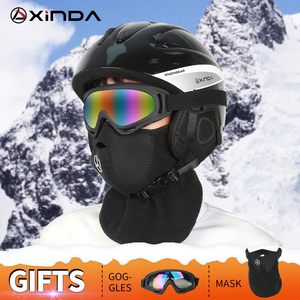 Xinda skihjelm skateboard integreret støbt varm hjelm cykelhjelm til mænd og kvinder snowboard snehjelm