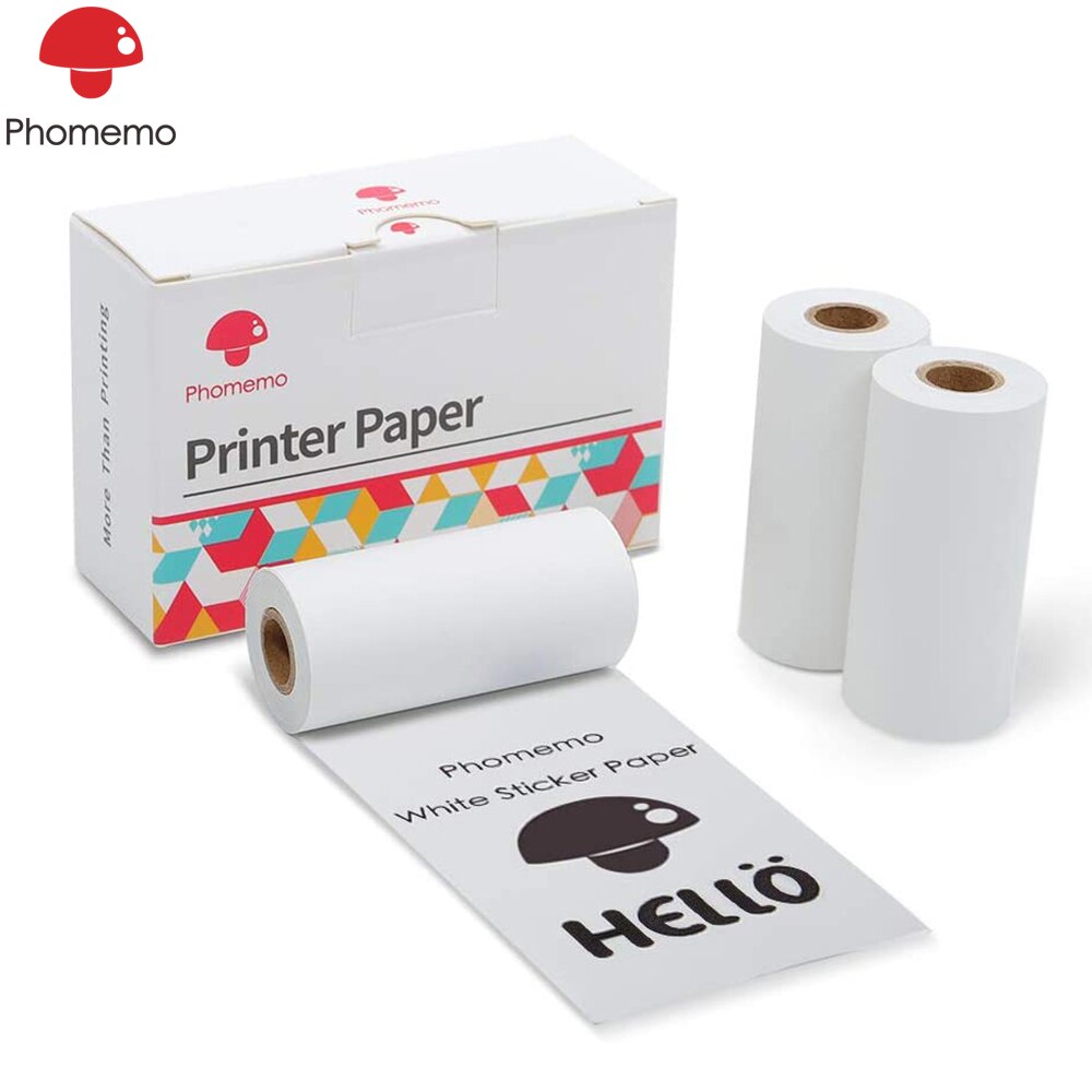 Phomemo Self-Adhesive Thermal Paper Printable Sticker Paper Roll for Phomemo M02/M02S/M02Pro Mini Bluetooth Photo Printer