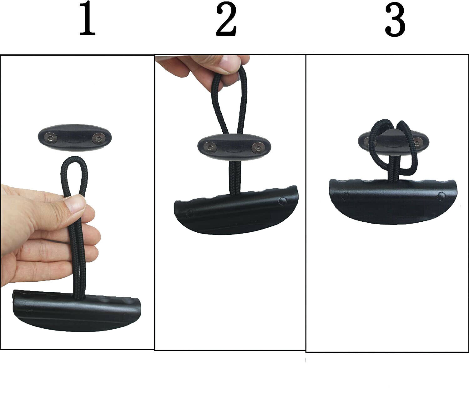 Paquete de 4 Kayak canoa llevar tirador picaporte t-handle con cordón y Pad Eyes