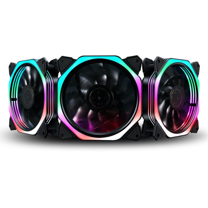 EastVita LED Light PC Computer Fan Quad LED Light 120mm PC Computer Case Cooling Fan CPU Cooler Fan For Computer: color light