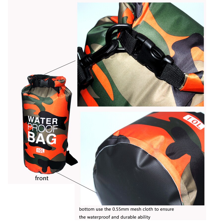 Outdoor Bag Camouflage Portable Drifting Diving Dry Bag Sack Pvc Waterproof Folding Swimming River Travel Storage Bag