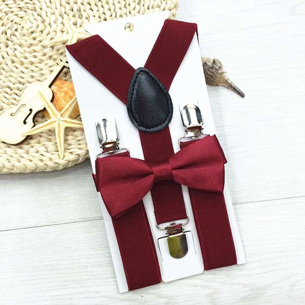 1pc børn elastiske seler & butterfly matchende smoking jakkesæt unisex dreng pige bowtie børn kostume justerbar y-back seler
