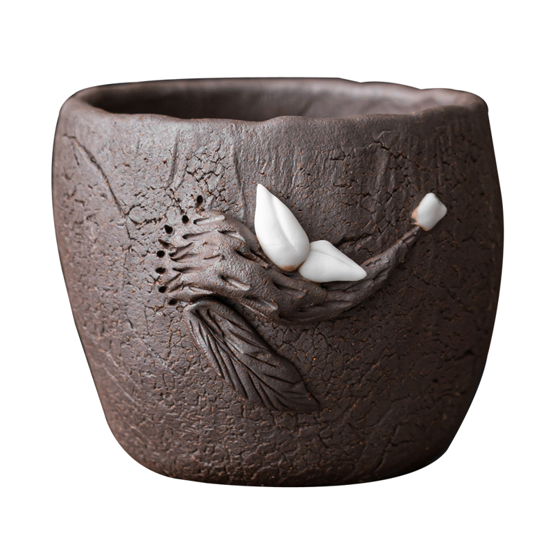 Service à thé en grès sculpté à la main, poterie originale, tasse de maître personnelle, tasse de thé rétro unique, service à thé domestique