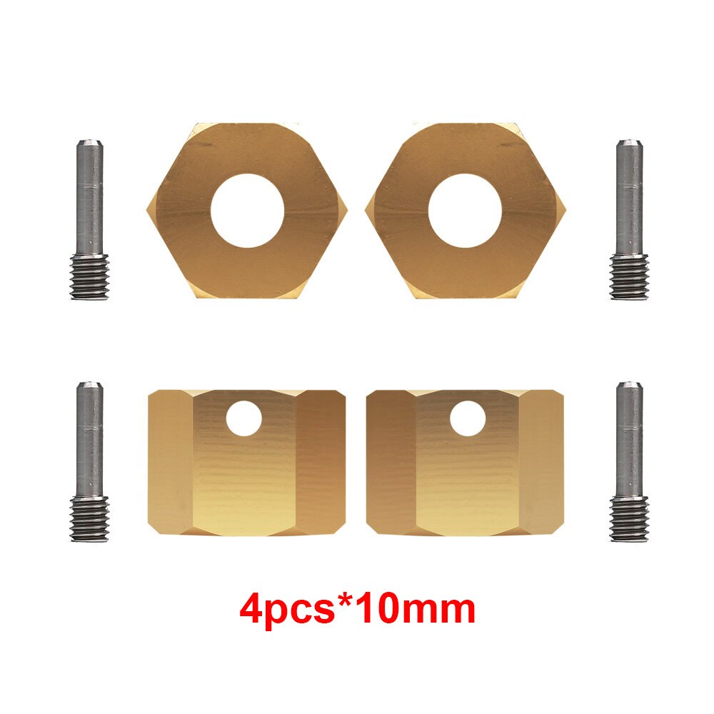 INJORA 12MM rozszerzona koło klątwa cięższe mosiężny adapter 4 sztuk dla gąsienica RC osiowe SCX10 III AXI03007 Capra 1.9 UTB AXI03004: SCX10 III mosiądz 10mm