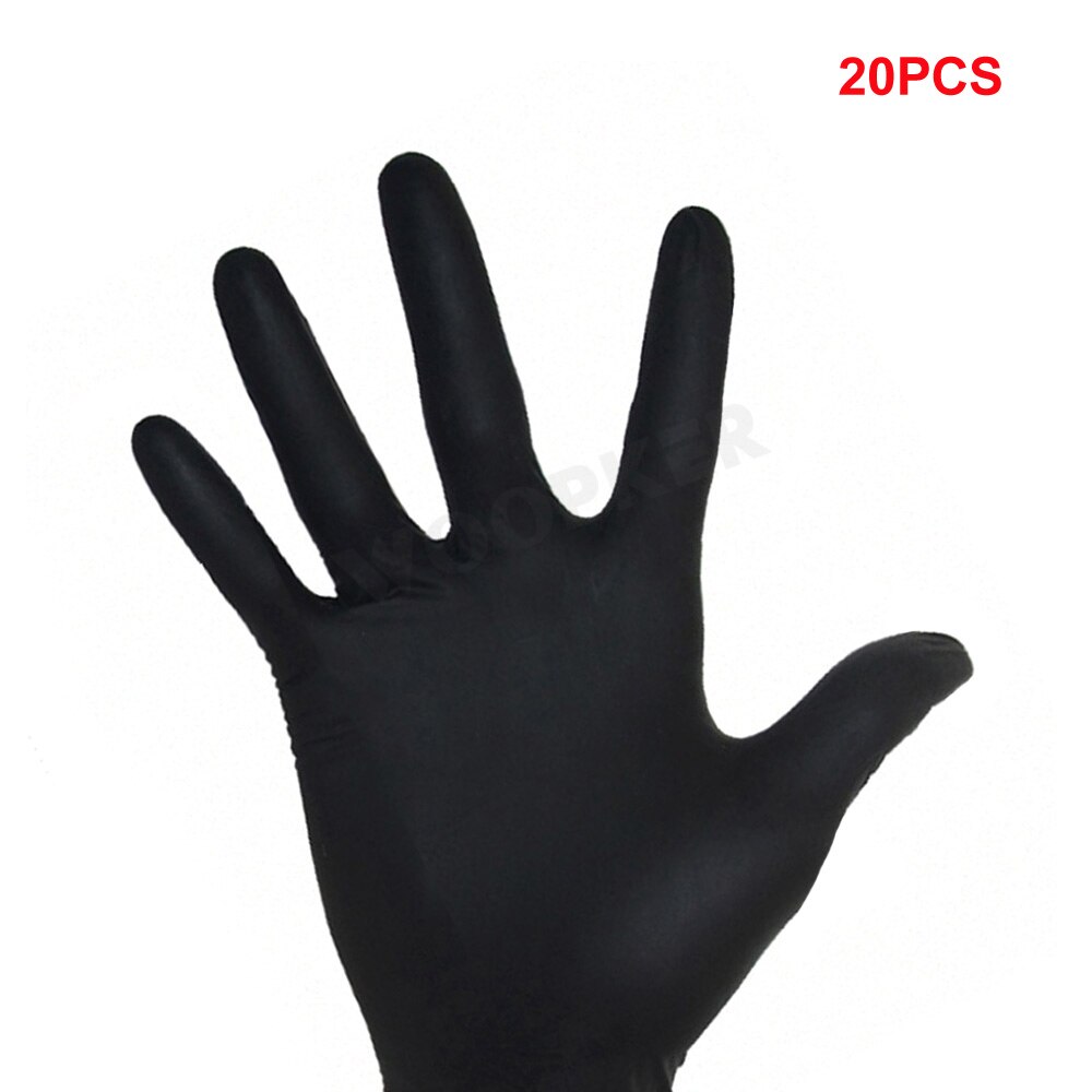 100 stk engangs sorte latex handsker rengøring arbejde vask laboratorium gummi latex beskyttelseshandske: 20 stk / L